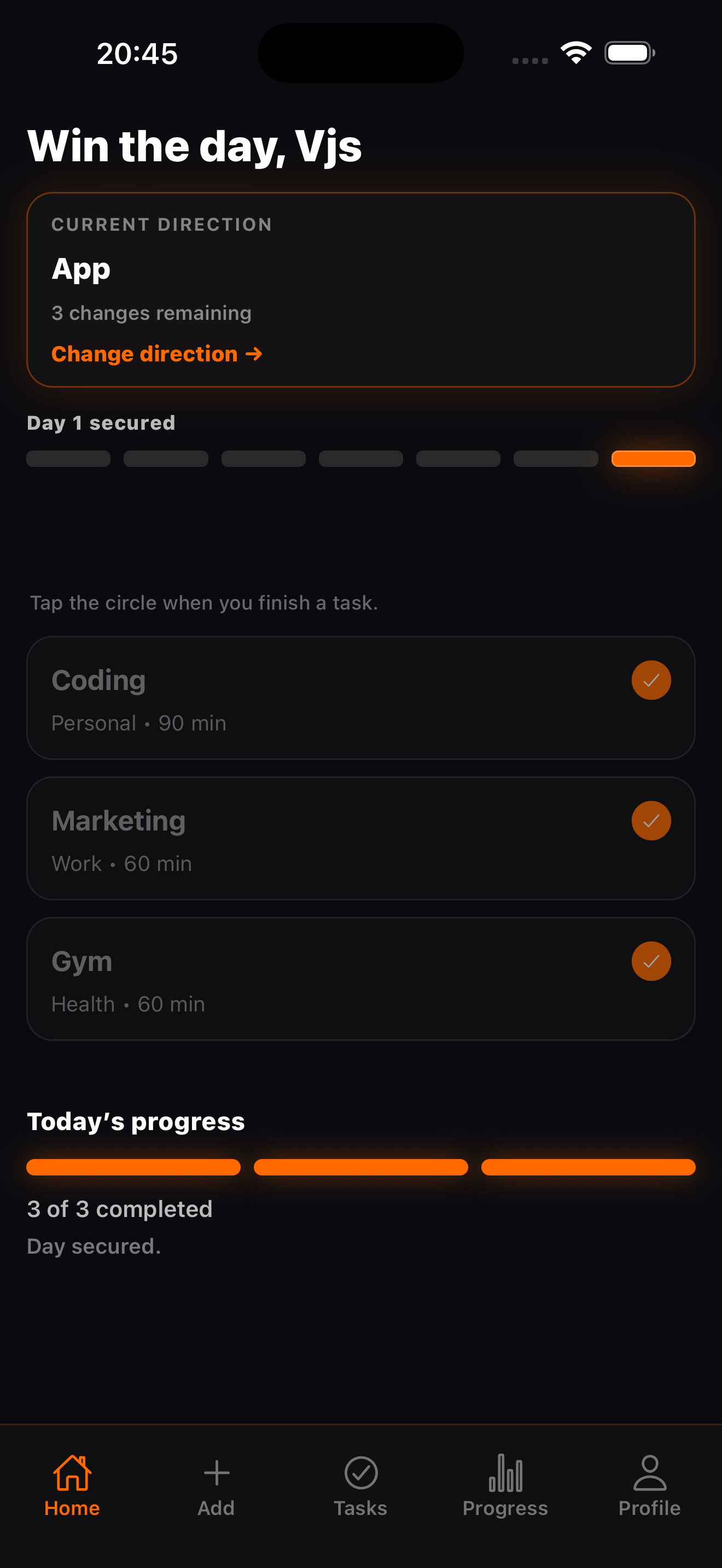 HabitRise app screen preview 1.